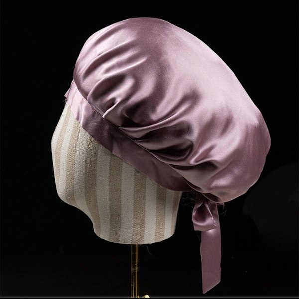 INF Sovehette natthette Mulberry Silke Rosa