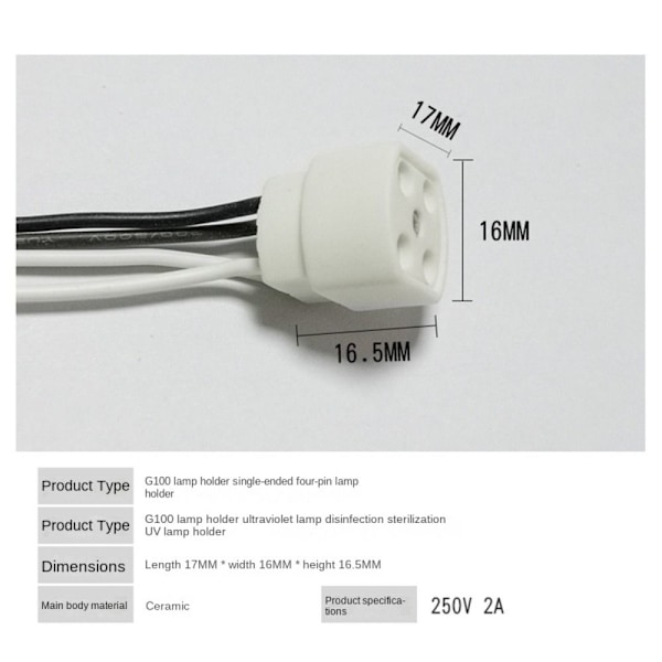 4 ST G10Q 4-pin rørlysadapter