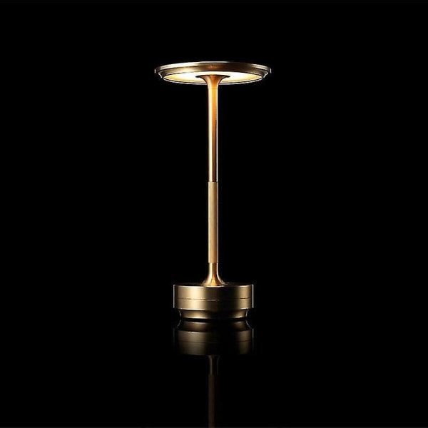 Trådløs skrivebordslampe - Dimbar metall USB oppladbar skrivebordslampe - 1 stk - Perfekt Gold