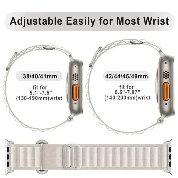 4-pack Nylon Sport Loop-rem för Apple Watch 42mm 44mm 45mm 49mm-FA-