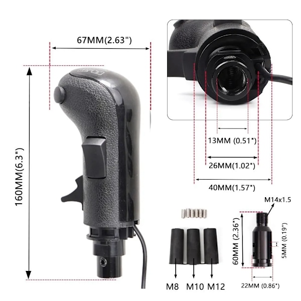 Hög låg växel lastbilssimulator PC USB växelspaksknopp för Logitech G923 G29 G27 G25 TH8A USB växelspaksknopp för ATS ETS2 FANATEC SQ Black