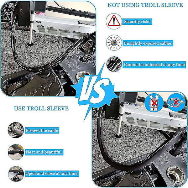 Sort Neopren Trollingmotor-ærme - 100cm x 13cm (1 pakke)