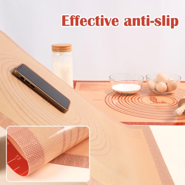 Large Non-Stick Silicone Baking Mat with Measurements 71 × 51 cm for Baking, Countertop Protector, Dough Rolling, Placement/Fondant/Pie Dough-FA-