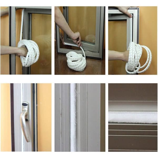 10m Self-adhesive Brush Strip Anti-dust Windproof for Windows and Sliding Doors, Width 9mm x Height 23mm (thickness 23mm/(for 9-20mm), White)-FA-