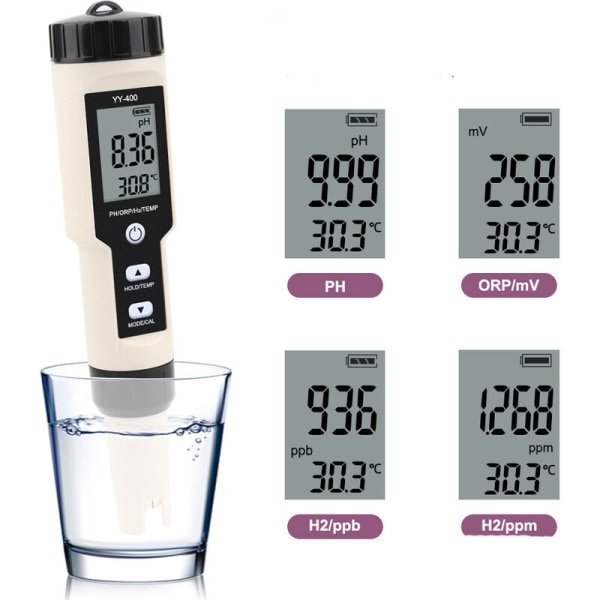 1 Hydrogen Rich Water Test Pen - Digital Tester med LCD-skjerm