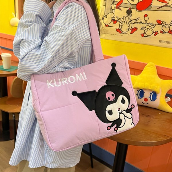 My Melody Kuromi Axelreppu Käsilaukku Kangaskassi ROSA Pink