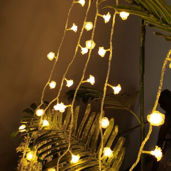 Roslampa ljusslinga LED liten färgstjärna batterilåda 3M