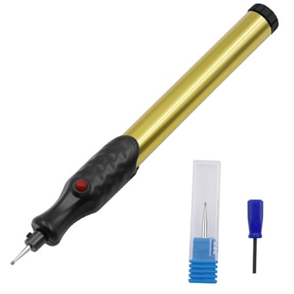 Elektrisk Micro Pen Gravyr Penna GULD gold