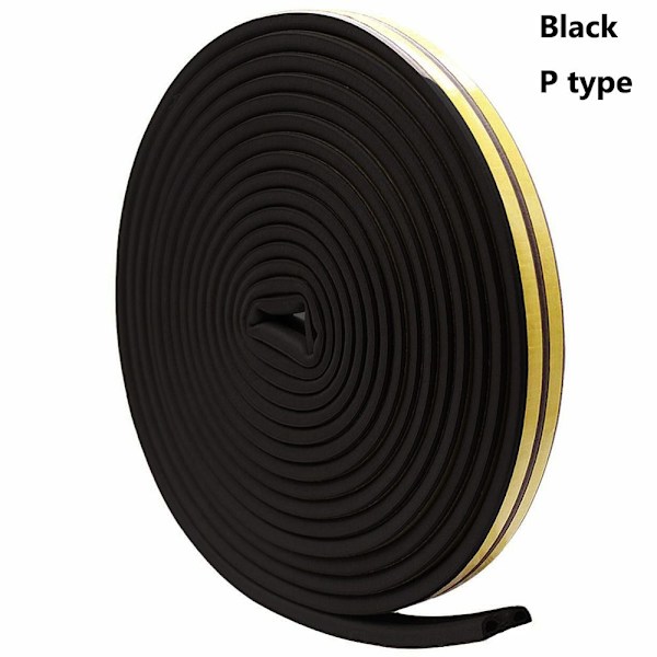 5 / 10m Tiivistyslista Ikkuna Ovi Liukuva ikkuna MUSTA 5M P Musta Black Black 5m-P