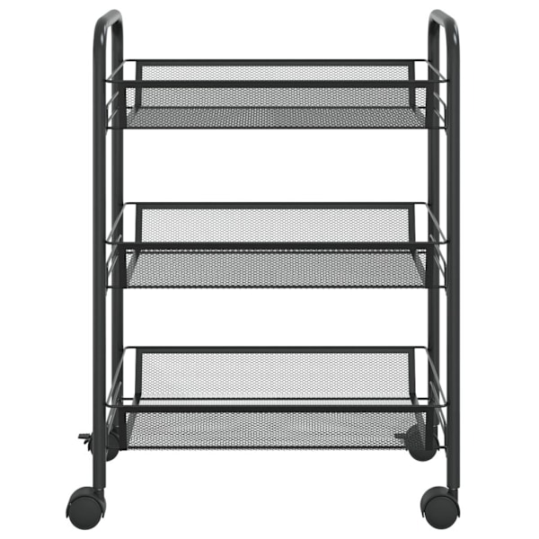 vidaXL Rullebord 3 Hylder Sort 46x26x64 cm Jern black 2200