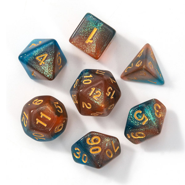 42-delt polyhedralt terningesæt D20 D12 D10 D8 D6 D4 16 mm akrylterninger til Dungeons and Dragons DND terninger RPG MTG brætspil dobbeltfarve