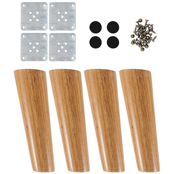 1 set nordiska stil bordsben ek massivt trä möbelben soffamöbelfot (12cm)