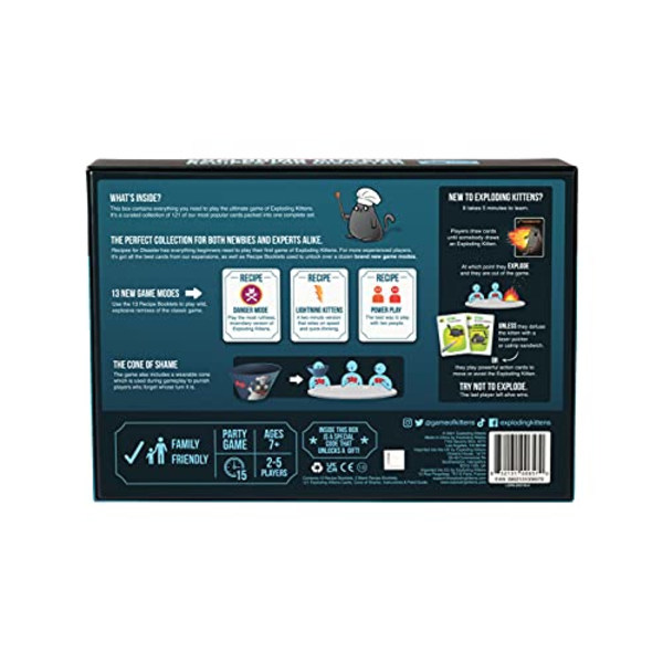 Exploding Kittens Recipes for Disaster Deluxe -pelisetti, Exploding Kittens -korttipeli aikuisille, teini-ikäisille ja lapsille -FA9- blue