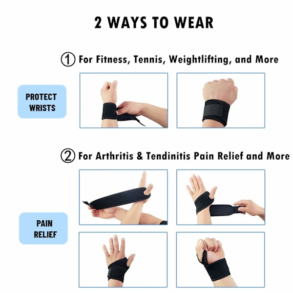 2-pack justerbara sport handledsskydd, handledsstöd, handledsbandage