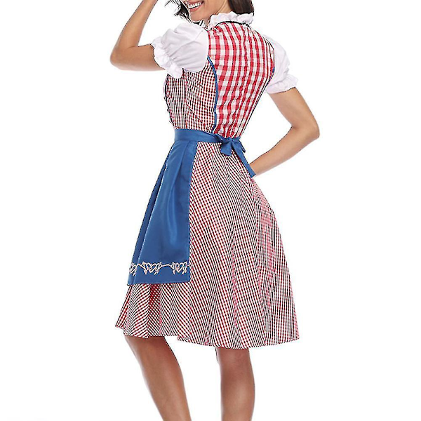 Tysk Oktoberfest-drakt for kvinner Voksen Dirndl Tradisjonell bayersk ølkarneval Fraulein Cosplay Black