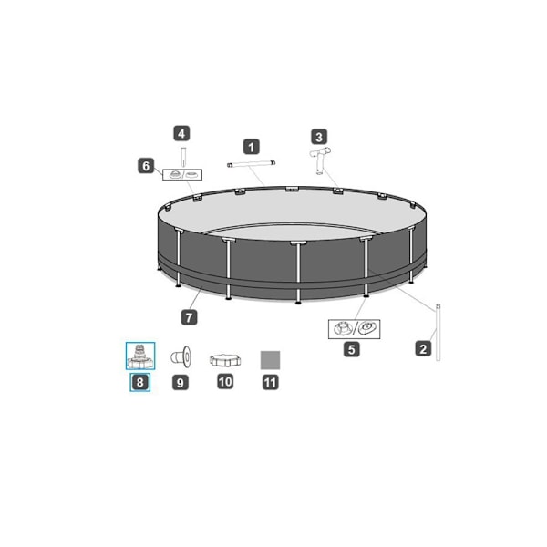 Bestway P6H1419 slangadapter 32mm pooltillbehörsanslutningsadapter