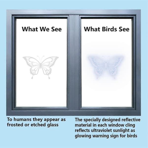 Clear Window Decals to Prevent Bird Collisions, 24-Pack-FA-