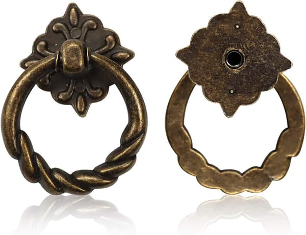 6 stk. Vintage Bronze Dråbering Knapper Håndtag til Kommode Skuffe-FA-
