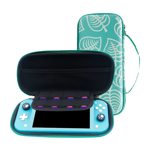 För Nintendo Switch Förvaringsväska Bärbar Mobil Son NS Switch Spelkonsol Tillbehörsväska E Green leaves package