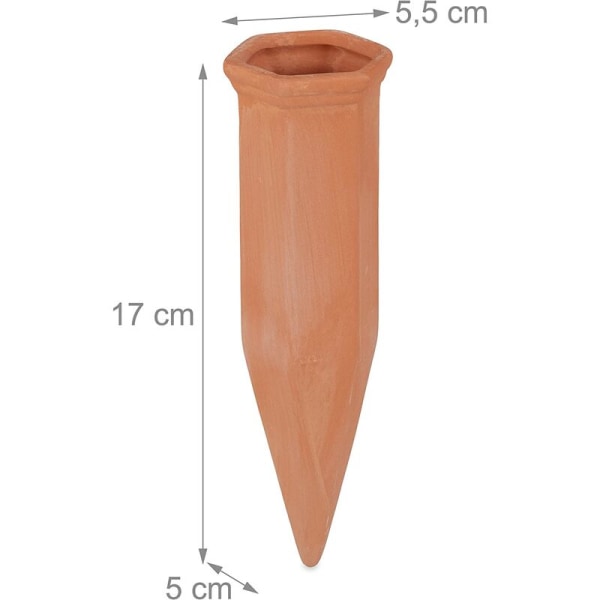 Lerkrukke, sæt med 4 vandingstilbehør, flasker 17 x 5,5 x 5 cm,