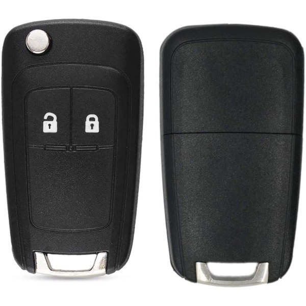 2-nappinen kaukosäätimen avaimen kuori korvaava avain fob yhteensopiva Vauxhall Opel Astra Insignia Vectra Zafira Meriva Mokka avaimen kuori (terällä 2 knappar (1 st)