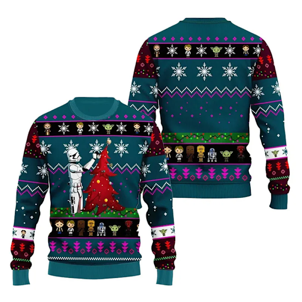 Santa Darth Vader Jul Ugly Sweater Star Wars The Mandalorian Mænd Pullover Tøj Efterår Vinter Dame Sweatshirt style 3 style 3 XXL