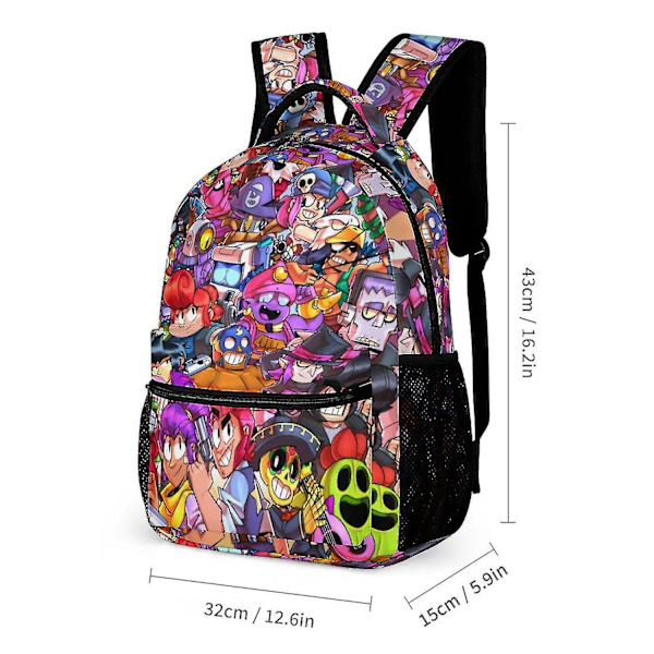 c783 Fashion Kids Ryggsäck Brawl Stars Bekväm Ryggsäck Högkvalitativ Skolväska För Barn Tr (DPD)
