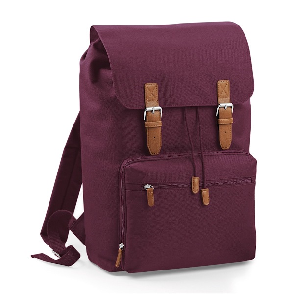 Bagbase Heritage Laptop Ryggsäck Väska (Upp till 17-tums bärbar dator) En Burgundy Burgundy One Size