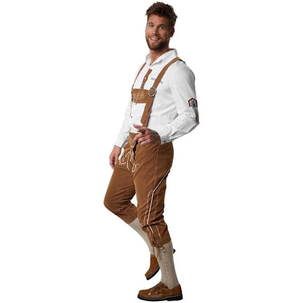 tectake Lederhose Steigerwald Brun Brown L