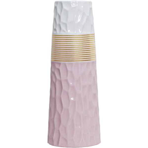 11 inch Pink White Gold Finish Ceramic Vases Home Decor Vases