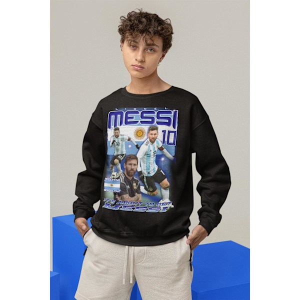Messi Genser - Argentina spiller trøye svart M 190 Medium