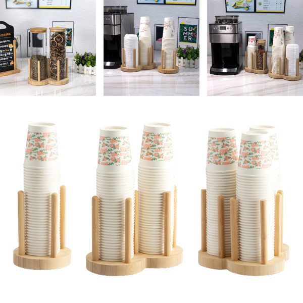 Engangs krus holder hylde vand te kopper træ dispenser med længere stick kop display stativ arrangør 1