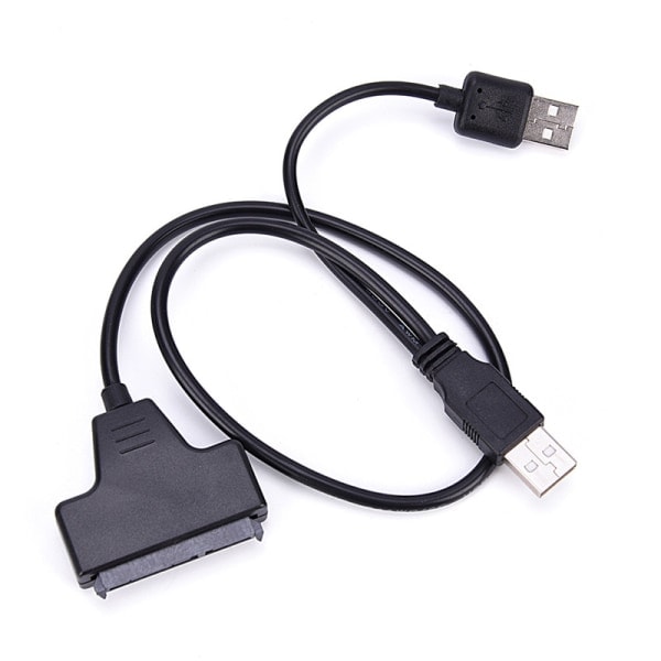 2017 Digital USB 2.0 til SATA-konverteringsadapterkabel for 2,5 tommers SATA Svart 5cm*4cm*1cm