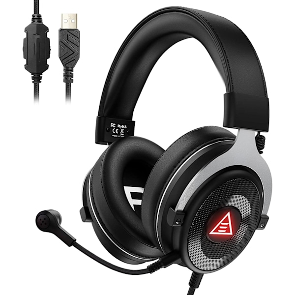 USB-spillheadset med mikrofon for PS4/PC/PS5/laptop - Headp