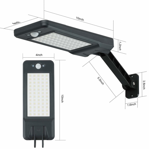 60 LED solcellslampor utomhus vattentäta IP65, fjärrkontroll Led