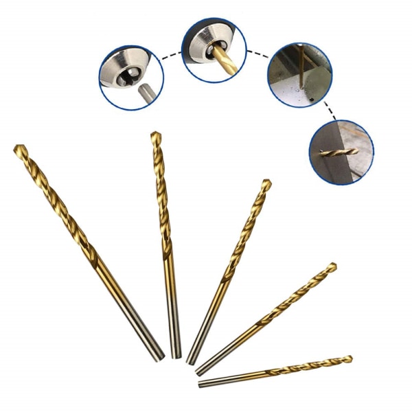 60 stk. Twist bor, HSS Titanium bor, mikrobor