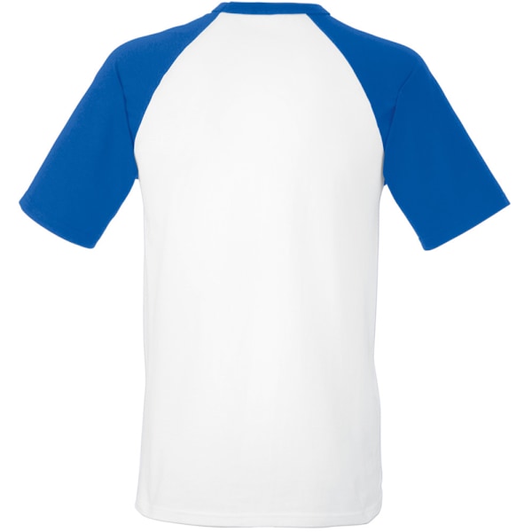 Fruit Of The Loom Herre T-skjorte Baseball Korthjermet M Hvit/Royal Blå M White/Royal Blue