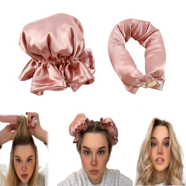 2 stk. Heatless Curling Set Hårruller til Heatless Curls pink