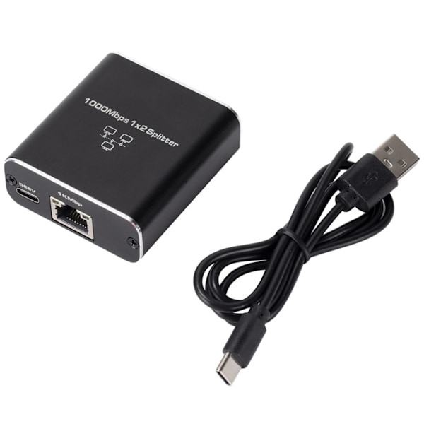 HighSpeed ​​RJ45-jakaja 1000Mbps Ethernet-sovitin, USB-kaapeli sisältyy Jaa Internet kahden laitteen välillä