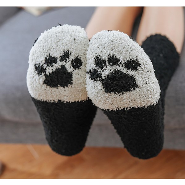 INF Fluffiga kattstrumpor med kattassar 6 olika par