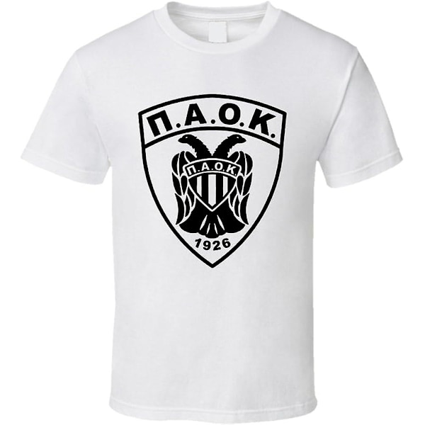 Paok Kreikkalainen Jalkapallo T-paita Valkoinen