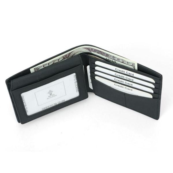 RFID kulfiberlæder tegnebog Sort one size black