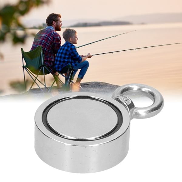 Fiskedragmagnet Dobbeltsidig Rund Stærk Magnetisk Undervands Skattejagt Værktøj 60mm RS60‑1