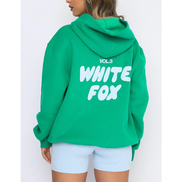 Varm huppari 2-osainen setti kirjain VOL.3 WHITE Fox Uusi Toppi Hupparit vihreä green L#
