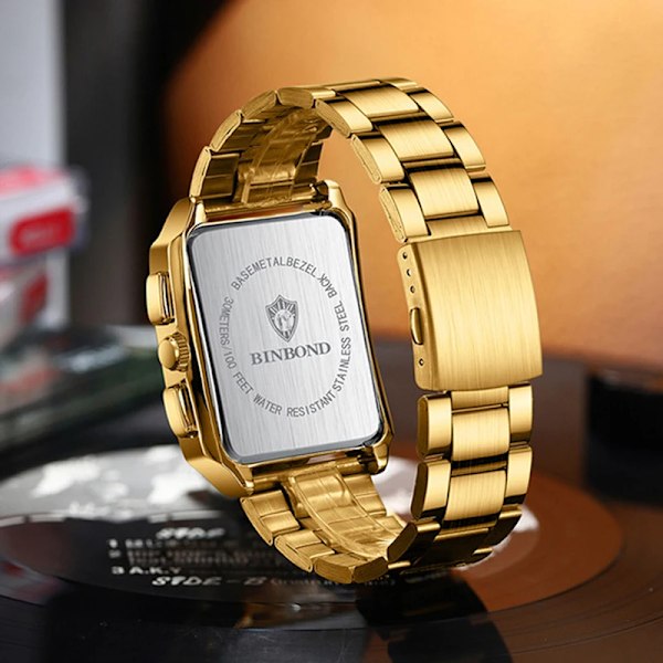 Uusi Urheilukello Huippumerkki Luksus Rose Gold Kellon Ruis terästä Miesten Muoti Vedenkestävä Rannekello Relogio Masculino Leather Black