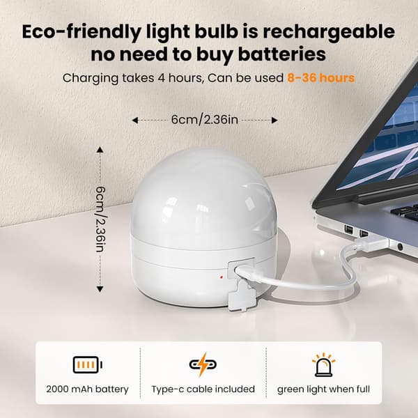 USB genopladelig E27 LED-pære med fjernbetjening og timer-FA-