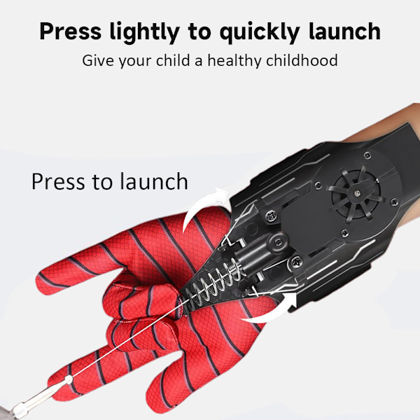 Barn Spiderman Web Shooter Leksak Cosplay Spindel Silke Handskar Handledsskytt Rekvisita