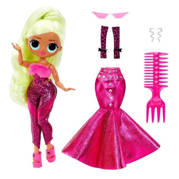 LOL Surprise OMG - 24 cm Modedocka - Neonlicious - 2 outfits med kam och tillbehör - Från 4 år