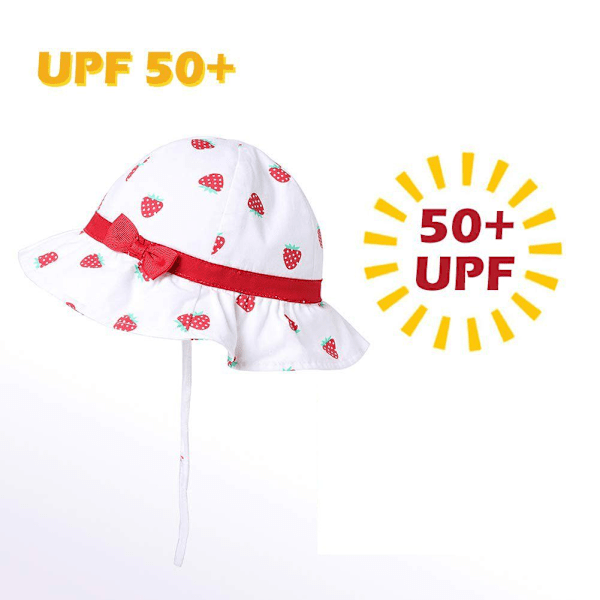 Babyhatt Bomull Sommarhatt Fällbar Solhatt med Hakrem Tjej
