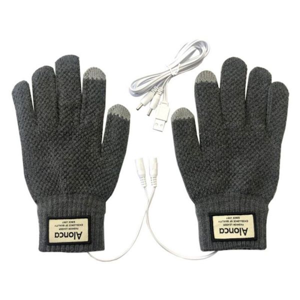 Uppvärmda handskar Stickade handskar GRÅ grey